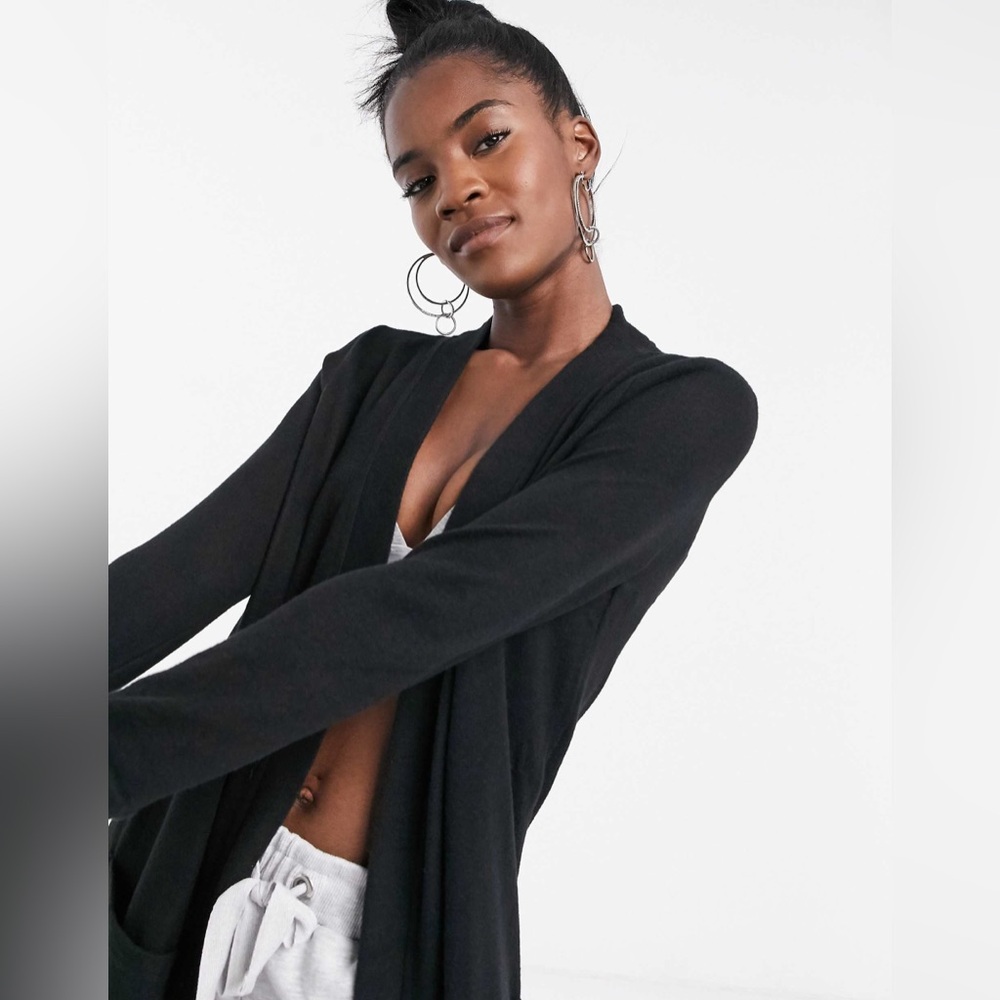 NOISY MAY | Black Long Cardigan with Pockets - Picture 4 of 14